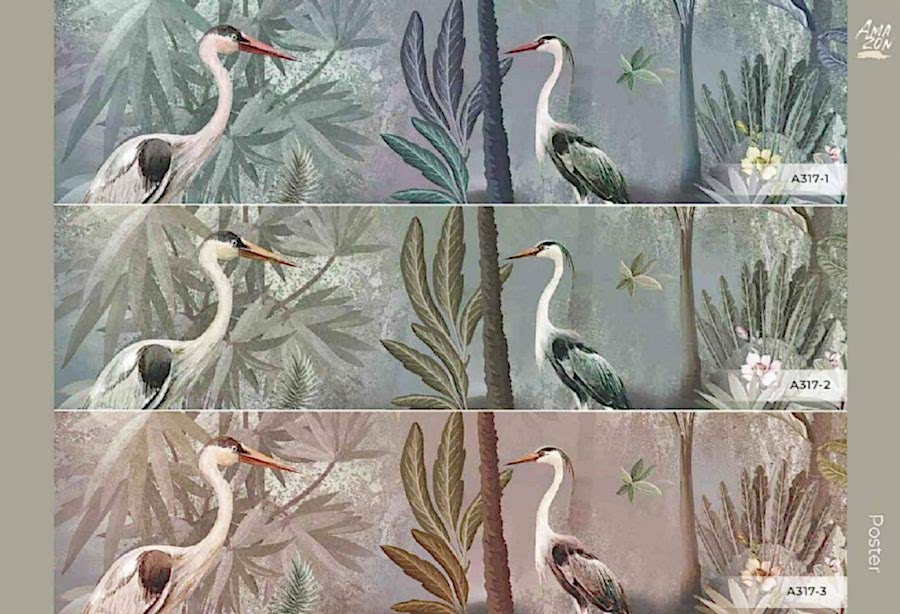 Amazon temalı Bird Vinil Duvar Kağıdı