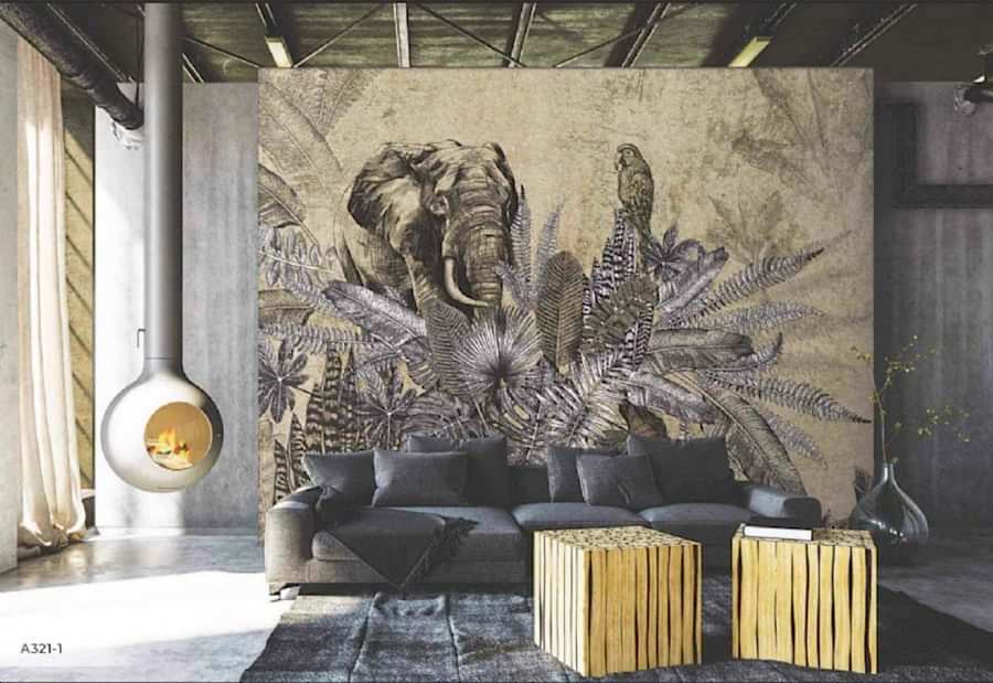 Amazon temalı Elephant Vinil Duvar Kağıdı